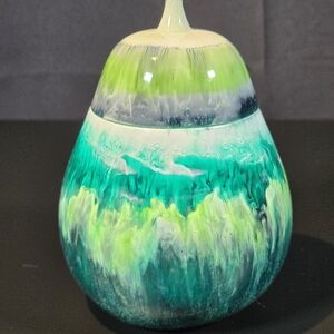 Handcrafted Green and Blue Art Vase
